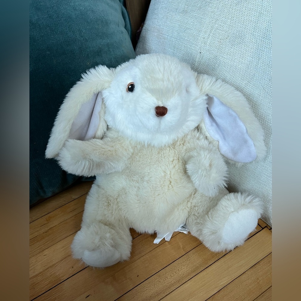 Fluffy Cream Plush Bunny puppet